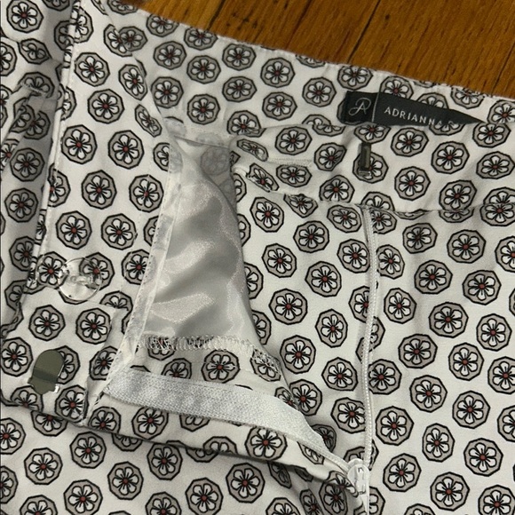 Adrianna Papell Black and White Chinos with Playful Polka Dots - Picture 4 of 12